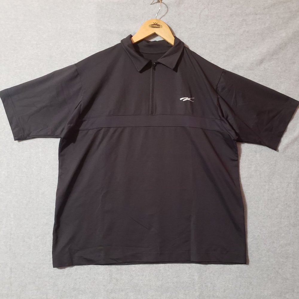 KAOS vintage made in USA 1\4 zip shirt black mens size L